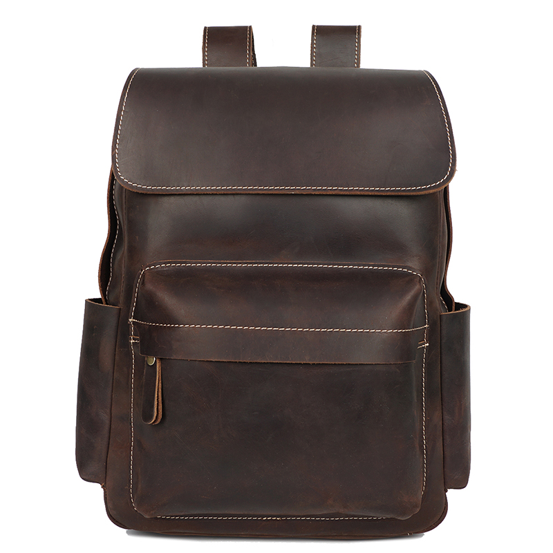 Practical Pockets Distress Leather Backpack LH2289_2 Colors