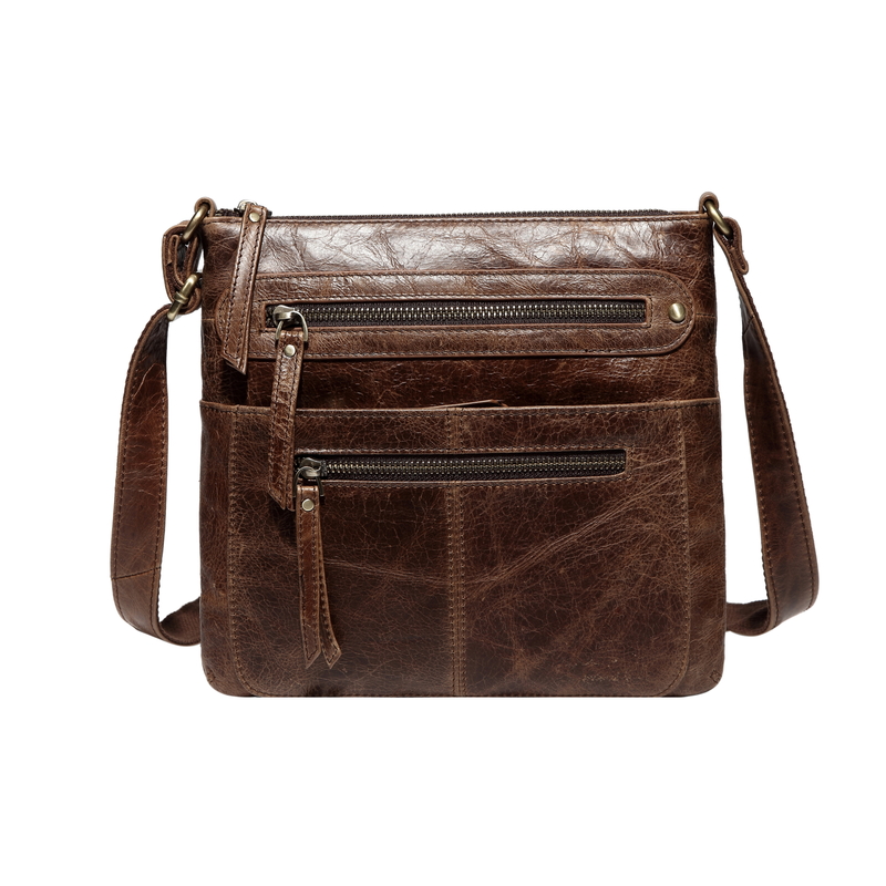 Black Multi Pockets Crossbody Shoulder Bag LH2550 leather purse with outside pockets leather ...