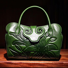 Floral Genuine Leather Tote LH2009B_3 Colors