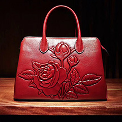 Floral Embossed Leather Handbag LH1798_5 Colors 