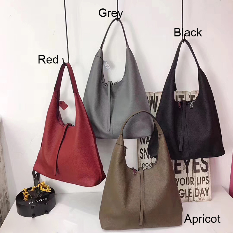 Soft Genuine Leather Hobo Slouchy Bag LH2799_4 Colors