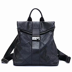 Stitching Real Leather Shoulder Backpack LH2805