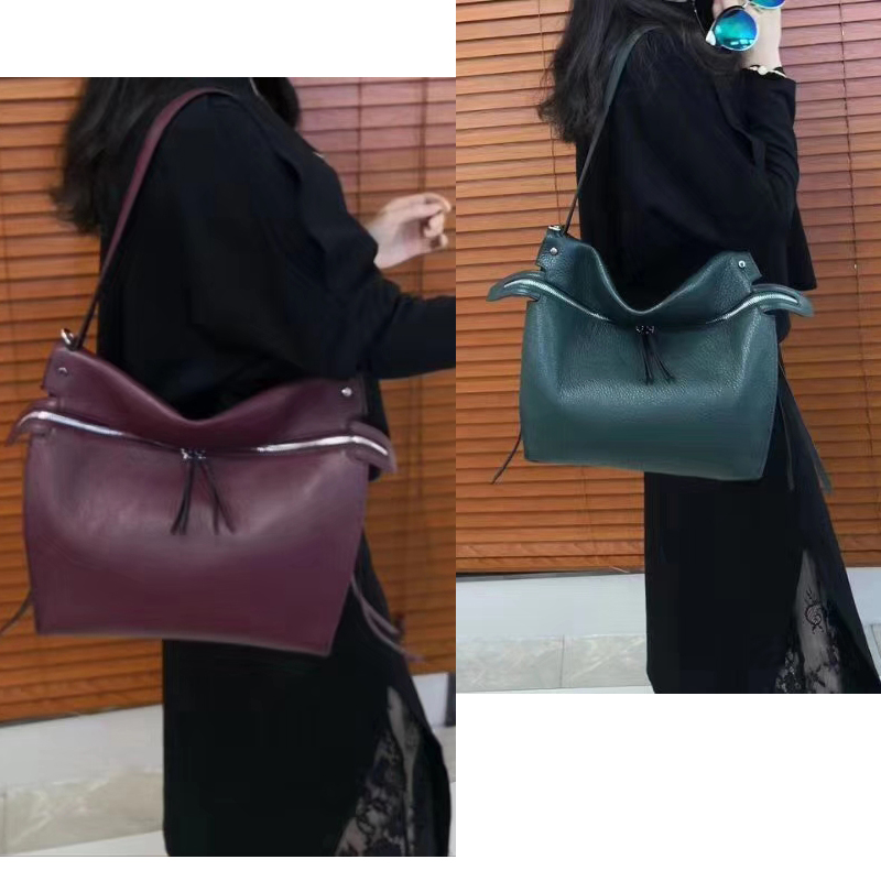 Zipper Soft Leather Shoulder Bag LH2886_5 Colors
