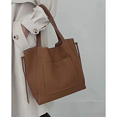 Large Size Pebbled Leather Shoulder Bag LH3228_4 Colors 