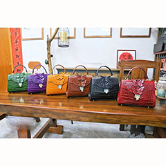 Butterfly Crocodile Pattern Leather Satchel Bag LH3035_5 Colors 