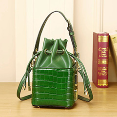 Drawstring Leather Tote Bag Women Purse LH3419_4 Colors 