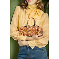 Cute Python Pattern Leather Top Handle Tote Women Handbags LH3502_7 Colors