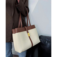 Large Ladies Genuine Leather Bag Padlock Shoulder Bags LH3514_2 Colors 