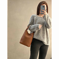 Woven Sheepskin Leather Hobo Women Purse LH3743_4 Colors 